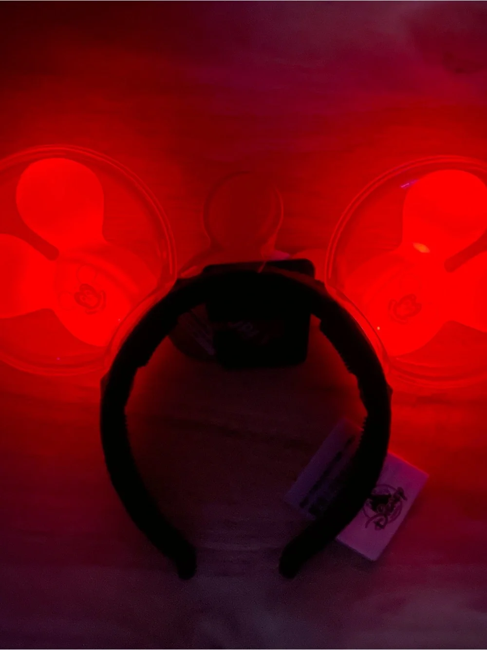 Disney Black Headband with light up Red Mickey Balloons